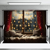 Aperturee - Aperturee Hanging Star Lights Bay Window Photography Backdrop
